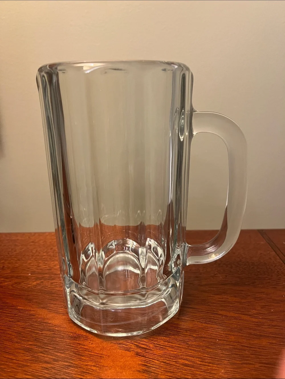 Heavy Libbey 10 Vertical Panel Fluted Clear Glass Pub Beer Stein 14 16 oz